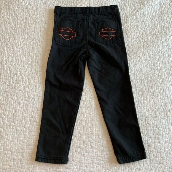 ✨ Harley Davidson Girl’s Black Pants 3T - Picture 4 of 5
